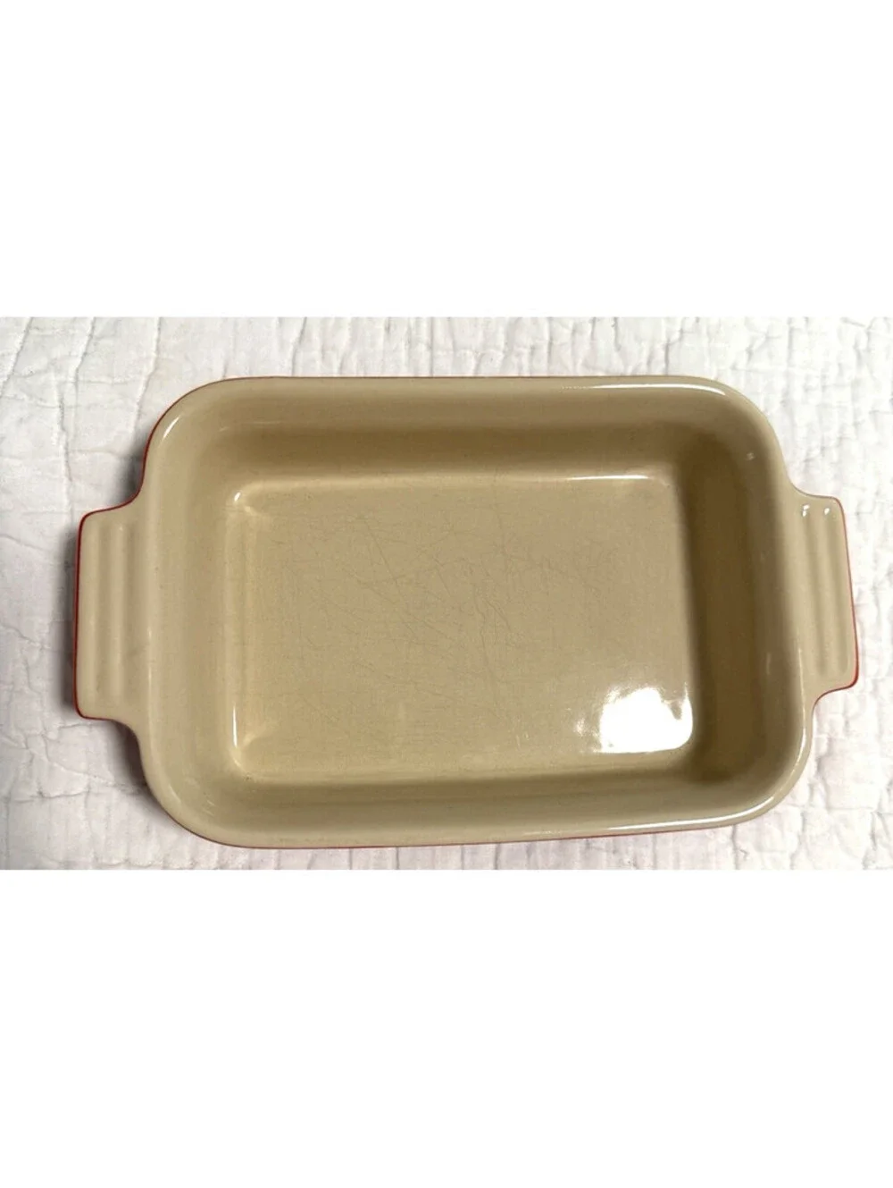 Le Creuset Stoneware Rectangle Baking Casserole Dish Pan Red Small 7x5